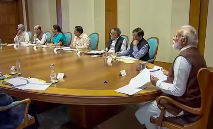 Prime Minister Narendra Modi chairs a high-level meeting.